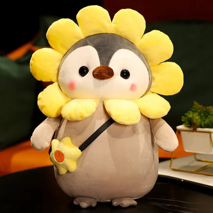 Dinosaur and Flower Penguin Plushy